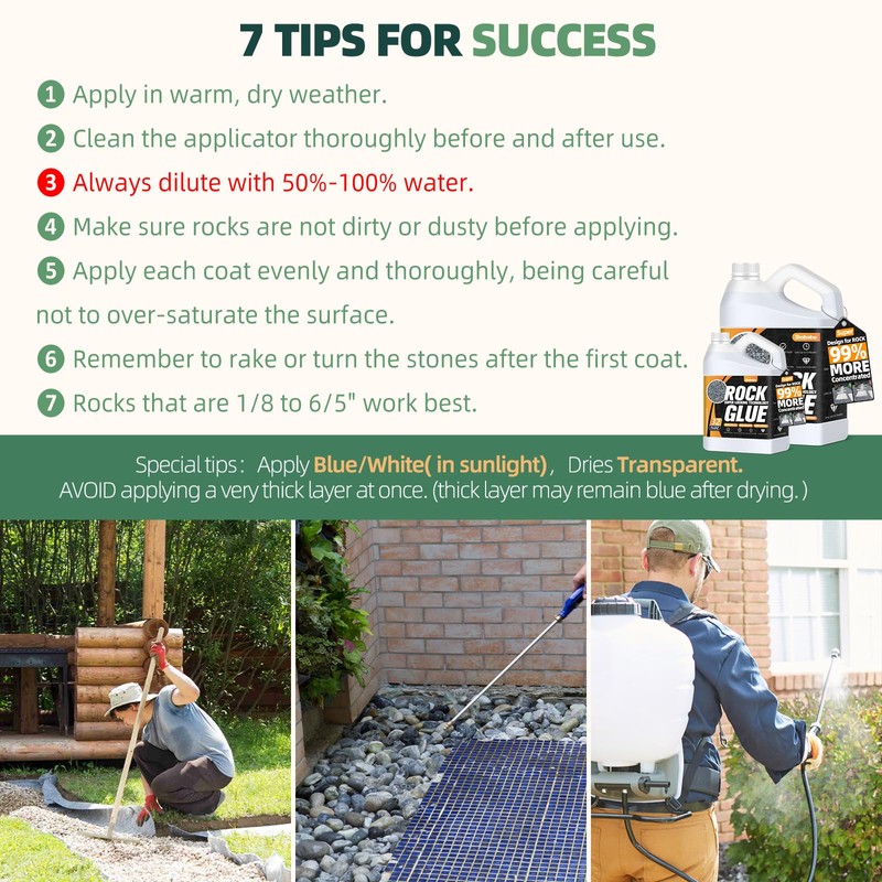 Rock Glue for Landscaping, 32OZ Mulch Glue Fast-Drying Adhesive Rocks,
