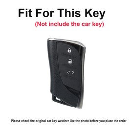 TECART Smart Key Leather Key Case fit for Lexus UX ES LS LC ES350 ES200 UX250h UX200 LS350 ES300h LC500 LC500h ES350 LC500h LS500 Metal Keyring Key Fob Cover Key Shell Key Cover 3 Buttons C Red