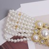 ANNULOYA Wide Pearl Belts Gift for Women Wedding Stretchy Sash