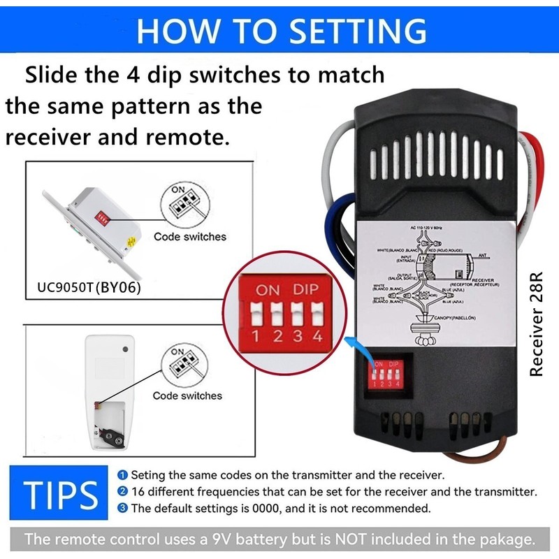 53T Receiver R-28 for Ceiling Fan Remote Control RECEIVE For