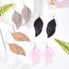 SUNNYCLUE DIY 6 Pairs Faux Leather Three Layer Teardrop Dangle