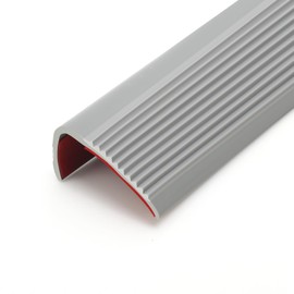 Taaizau Stair Anti Slip Nosing, Self-Adhesive Vinyl Edging Strip, Flexible PVC Rubber Treads Edge Trim for Outdoor & Indoor Uses (32.8ft, Grey)
