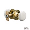 NCL White Door Knobs, Round Passage Door Knob (3 Pack),