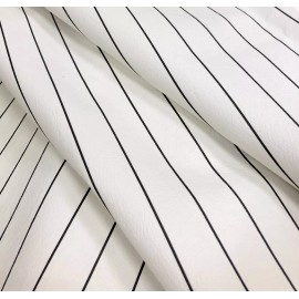 Sarandave Striped Faux Leather, Pinstripe Upholstery And Crafting Pleather Fabric - Black