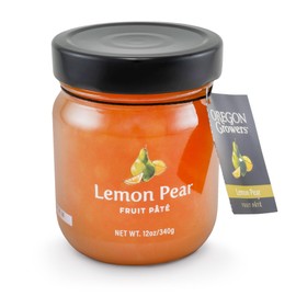 Oregon Growers Lemon Pear Fruit Pate - Lemon Pear Jam, Natural Preserves Made with Real Sugar, Fruit Jelly Spread, Pairs Perfectly with Cheese - 12 oz (Pack of 1)