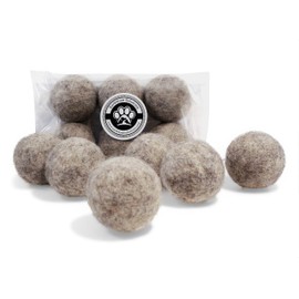Earthtone Solutions Wool Cat Toys - Felt Cat Toy Balls for Small Pet Fetch and Play - Eco Friendly Quiet Wool Ball Cat Toy for Cats and Kittens - Choose Your Colors (Gray)
