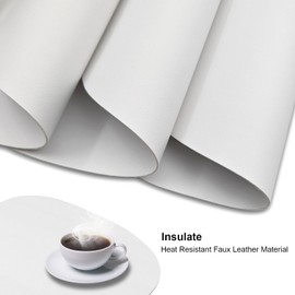 PU Leather Placemats Set of 6, Heat-Resistant, Washable, Non-Slip, 30cm x 45cm, Christmas Pattern