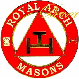 Masonic 3"  Royal Arch Masons Car Auto Emblem  Red // Gold DMCE04