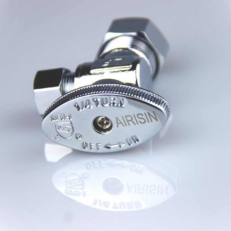 AIRISIN 1/4 Quarter Turn Brass Angle Stop Valve 1/2" NOM