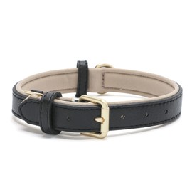 Tanpie Classic Genuine Leather Dog Collar Soft Breathable Waterproof Collars for Large Medium Small Dogs