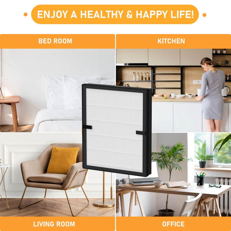 Allisfresh E-200 True HEPA Filter Replacement Compatible with Lunino E-200