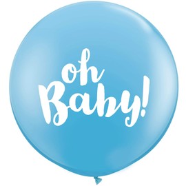 2 Pack Blue Oh Baby Giant Balloons - 36" Latex