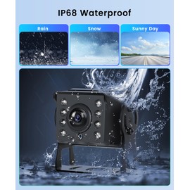 Reversing Camera Set with 4.3 IPS Inch Monitor, Vehicle Backup Camera IP68 Waterproof, Night Vision, Image Flip, Cable Parking Aid for Truck/Trailer/Bus/Van/Agriculture/Motorhomes/Caravans 9-36 Volt