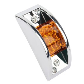 OCPTY 6pcs 12 Led Rectangular Armored-style Side Marker Light w/Chrome Rectangle Led Trailer Clearance Lights Surface Mount Boat Cargo Trailer Truck Led Lights