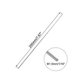 TA-VIGOR 10Pcs 1.5mm x 200mm Stainless Steel Round Rods, Metal Solid Round Shaft Rods Lathe Bar Stock for DIY Crafts Car Helicopter Airplane Model