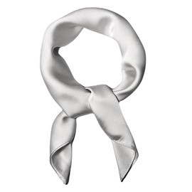 WESTEND CHOICE Square Satin silk Scarves Plain Neck Scarf 50s Retro Women Scarf Lightweight Silky Bandana Wrap women's scarves 70 x 70 cm (Light grey)