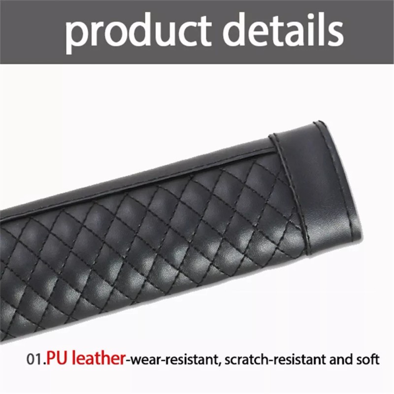 Xukey 2PCS Leather Car Safety Seat Belt Shoulder Strap Pad