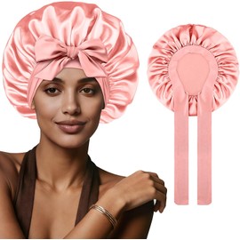 Gorro de Satin para Dormir, Gorro de Seda para Dormir con Ajuste Elástico, Gorros Nocturno para Cabello Rizado, Ideal para Dormir, Ducharse y Cuidado de la Belleza