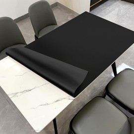 Zinkooat Leather Table Cover,1.8mm Thick,40x66 Inch Desk Cover,Large Desk Mat,Table Protector,Table Cover Protector,Craft Mats to Protect Table(Black+Black,40x66)
