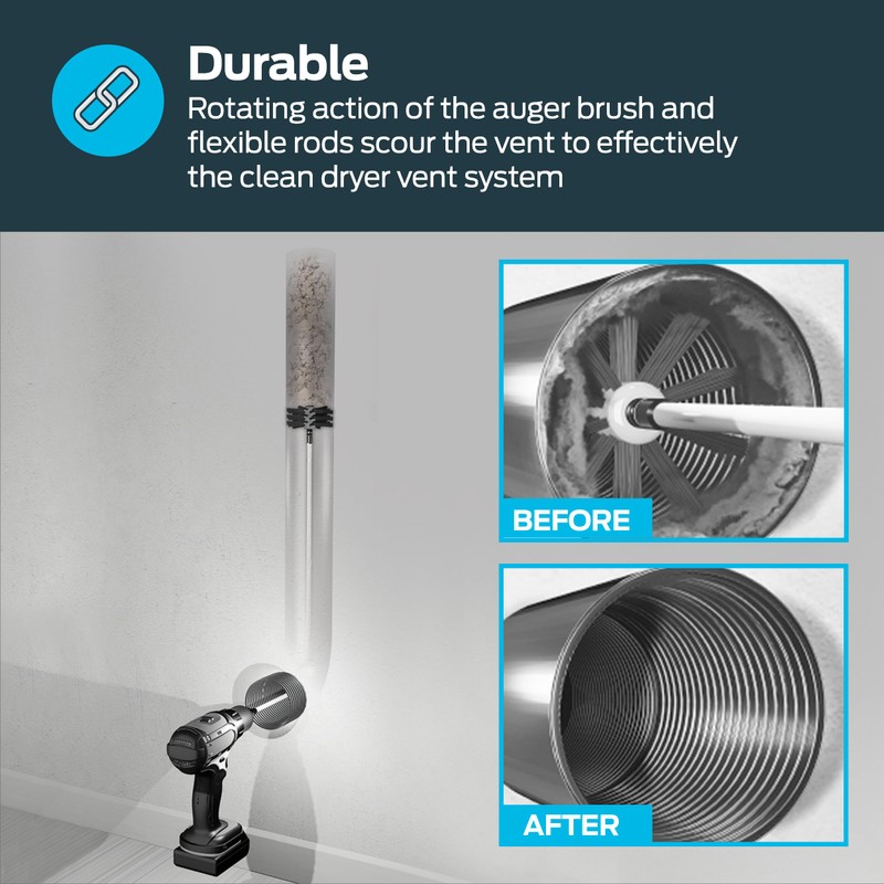 Eastman Lint Wizard Dryer Vent Cleaning Extension Rods, 8 Foot