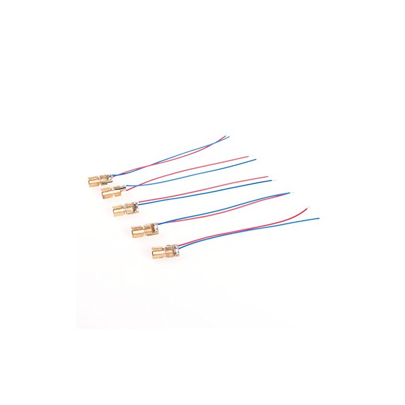 LAOMAO 5pcs Mini Dot Diode Module Head WL Red 650nm