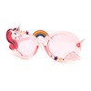 Womens Unicorn Rainbow Cloud Mod Oval Plastic Sunglasses Pink