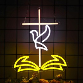 Jesus Cross Neon Light Advent Day Christmas Day LED Neon Sign For Family Bedroom Churches Wedding Corridor Party Religious Celebrations Office Buildings Wall Decor A Religious Gift For Christians