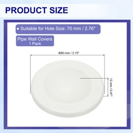 PATIKIL 3" Pipe Wall Covers, ABS Self-Adhesive Reserved Wall Hole Plug Round Shower Pipe Caps for Bathroom Kitchen Air Conditioner Pipe Holes Decoration (Short Cap), White