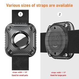 IP67 Waterproof AirTag Dog Collar Holder, Dustproof, Ultra-Durable, Fits Up to 1.1" Collars, Will Not Damage Your Collar. (Black)