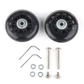 MEJOSER MEJOSER 70x24mm Gep?ck Koffer Ersatz Wheels Rad Mute Runde R?der Gummi Koffer R?der Set f1r Gep?ck-Koffer (schwarz 70x24mm Achsen L?nge: 40 mm)