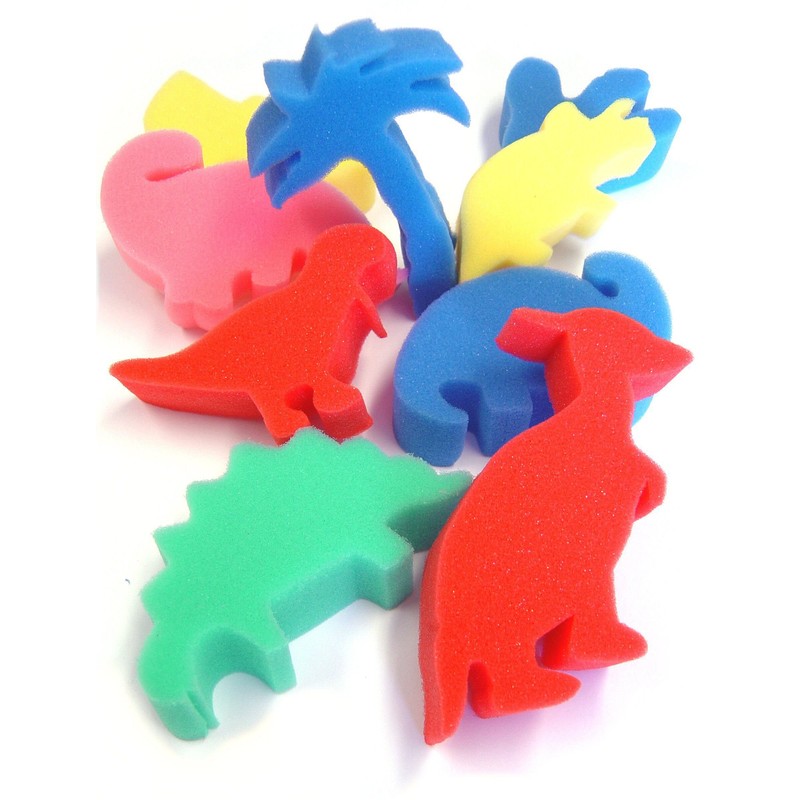 Major Brushes Dinosaur Sponge Painting Set of 9