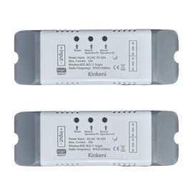 Kinkeni Easy Operation, WiFi Wireless Momentary Inching Self-Locking Realy Module, 2 Channel DC 7-32V WiFi RF Bluetooth Switch, Tuya Smart Life Compatible with Alexa Goolge Home, White