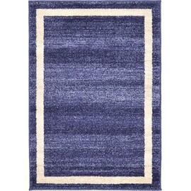 Unique Loom Del Mar Collection Area Rug-Transitional Inspired with Modern Contemporary Design, 2' 2 x 3' 0 Rectangular, Navy Blue/Ivory