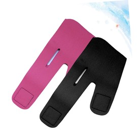 Baluue 2pcs Face Lifting Mask v Face Chin Strap for Thin Masseter Muscle Support Black Rosy Design for Firm Skin and Snoring Prevention for Slimming