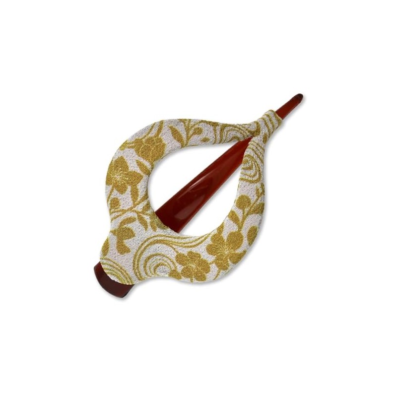 Elegant Cherry Blossom Pattern 11x6cm Large Harp Hair Clip (Ochre)