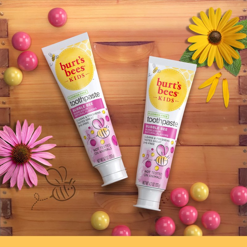 Burt's Bees Kids Toothpaste, Natural Flavor, Fluoride Free, Bubble Bee,