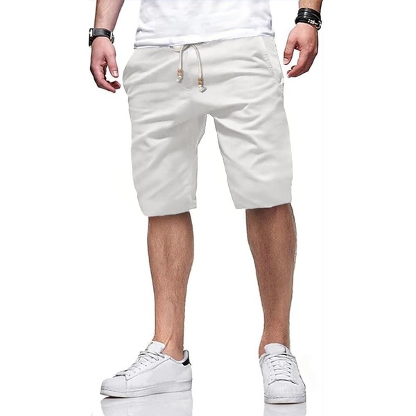 Tansozer Shorts with Elasticated Waistband Men's - White, size: xl