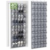 JUNXINSHUN 40 Large Mesh Pocket Over the Door Shoe Organizer,Hanging
