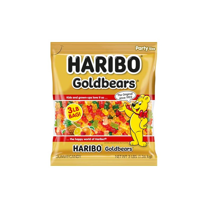HARIBO Goldbears, Gummi Candy, 3 lb Bag, Assorted Flavors