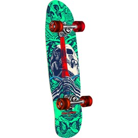 Powell Peralta Mini Ray Rodriguez Skull & Sword Skateboard Cruiser Complete, Mint/Navy, 8.0" x 30"