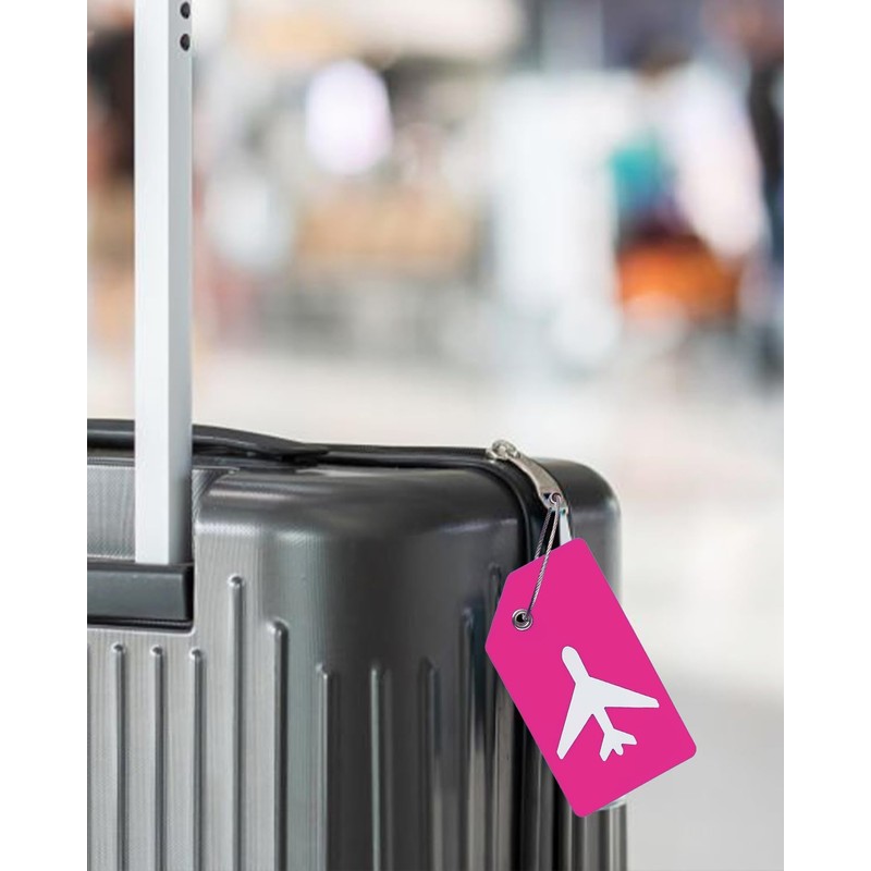 2 Pack Silicone Luggage Tag for Suitcases with Stainless Loop