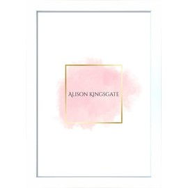 Alison Kingsgate Elegant Sleek White 8x6 Inch Frame Size (20.32x15.24cm) Flat Classic White 8x6 Picture Frame with Safe Perspex Front & Wall Hanging Hooks - British Handmade Décor Frames