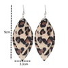 Lightweight Petal Leather Earrings Three Layered Teardrop Dangle Leaf Shape