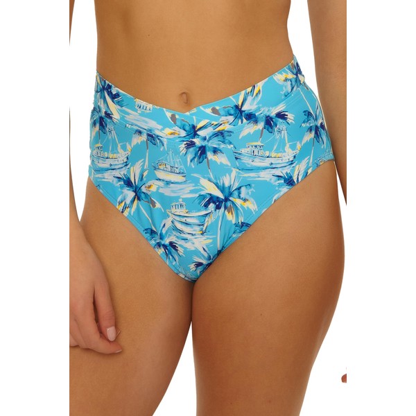 Salt Life Tropic Palm - Women's High Waisted Bikini Bottom,