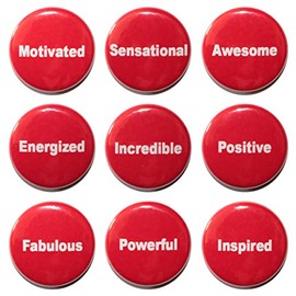 9 Mini Motivational & Uplifting Fridge Magnet Set (25mm) Made in UK by Button Zombie