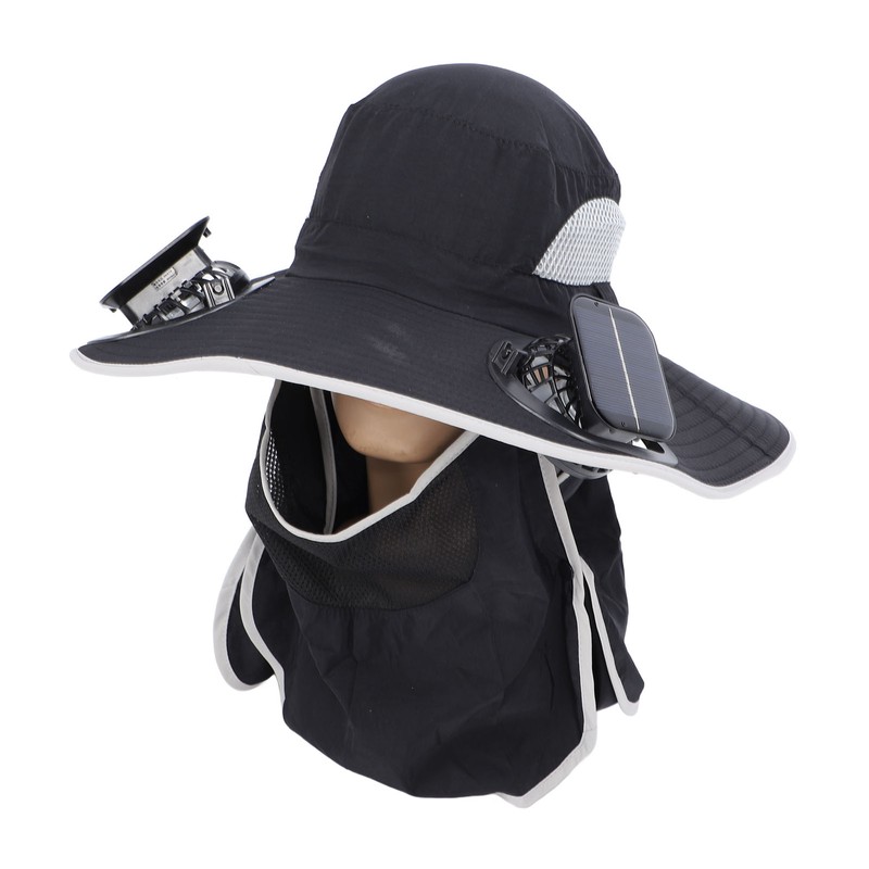 Wide Brim Solar Fan Hat Outdoor Fishing Sunscreen Quick Drying