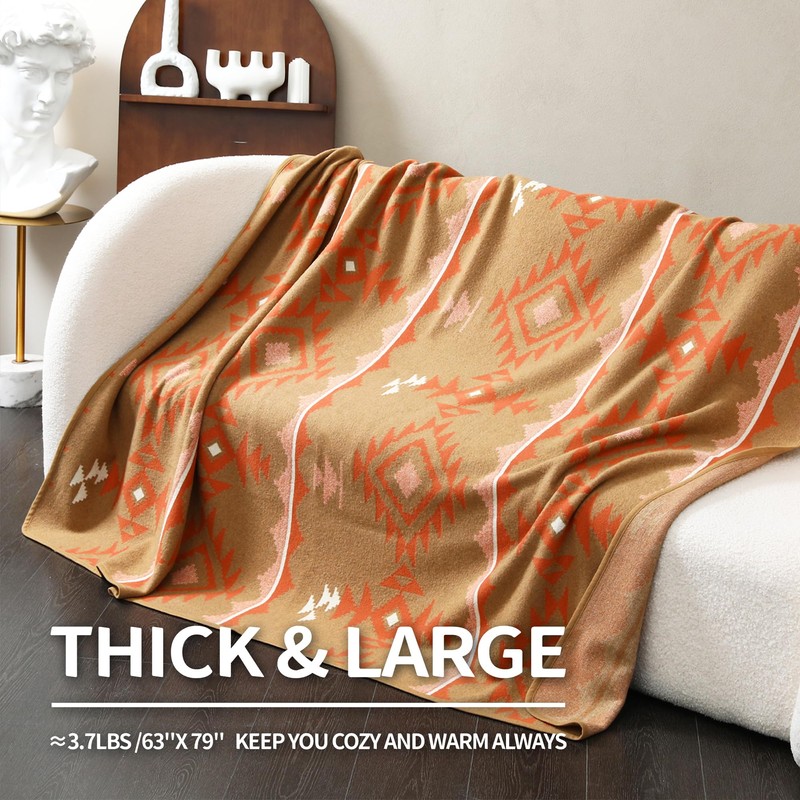 ACUSHLA Merino Wool Camp Blanket - Soft Warm Thick Washable