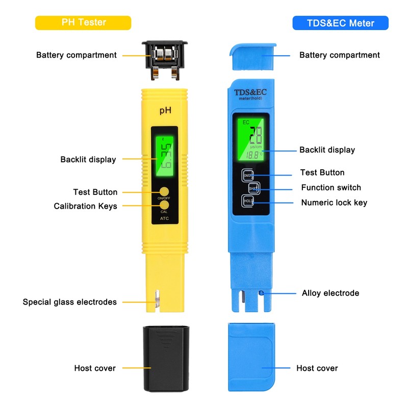 Professional PH Tester TDS/EC Test Pen Multifunctional Water PH Test