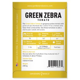 Gardeners Basics Green Zebra Tomato Seeds for Planting Heirloom Non-GMO Seeds for Home Garden Vegetables Makes a Great Gift for Gardening