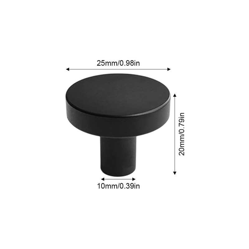 AUTUUCKEE 4 Pcs Black Drawer Knobs, Black Cupboard Knobs Aluminium